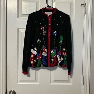 Tiara International Christmas Collection Stockings Sweater Size M